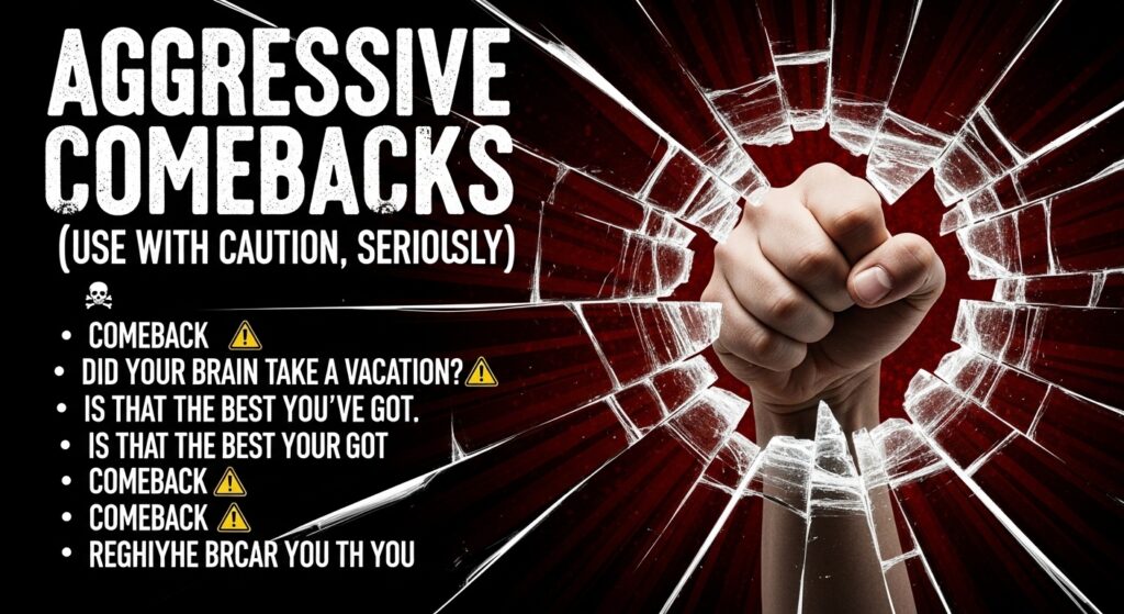Aggressive Comebacks (Use With Caution, Seriously)