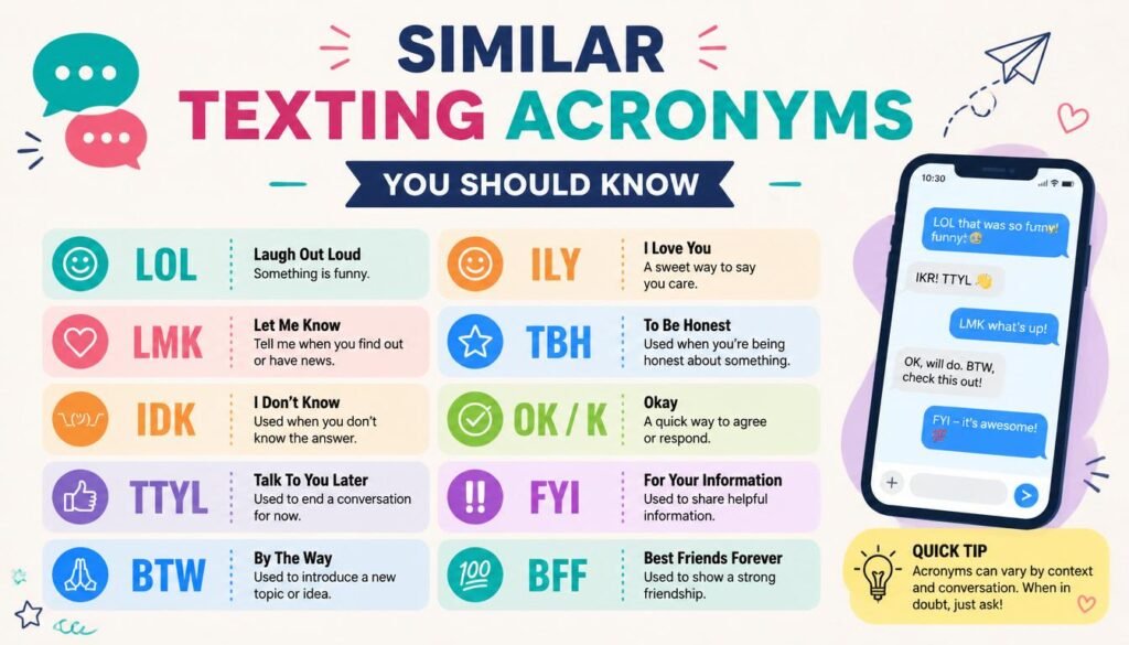 Similar Texting Acronyms